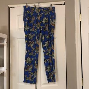 Loft blue pattern pants size 2P